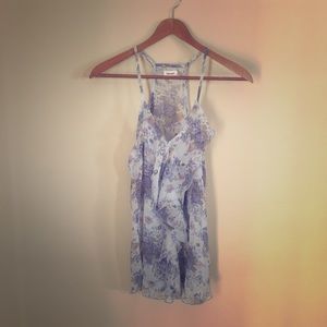 Tee bell sheer floral tank top